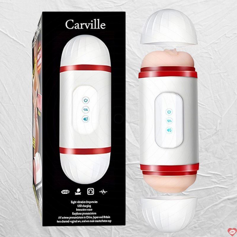 Cốc thủ dâm 2 đầu âm đạo và miệng rung rên Carville